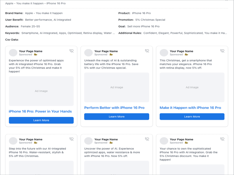 WriteMyAds4Me Dashboard